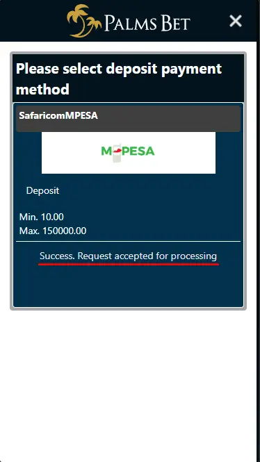 Palms Bet Deposit Form