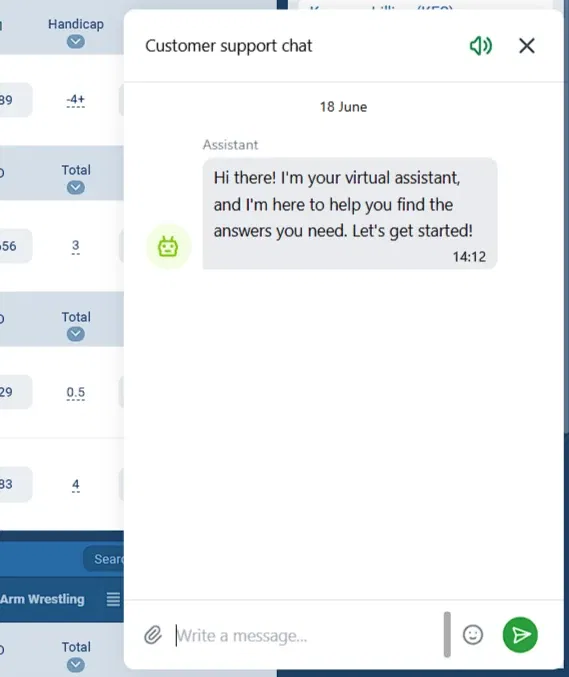 How to contact 1xBet customer support via live chat?