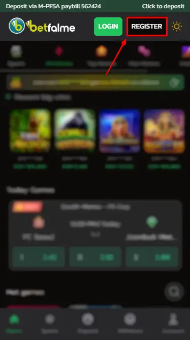 Betfalme Register Button