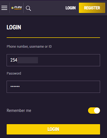 Playmaster Login Process