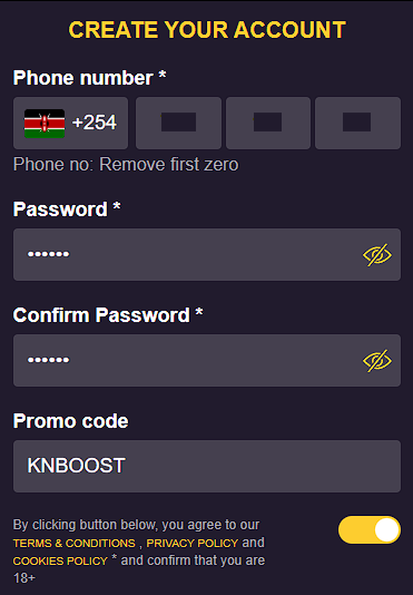 Playmaster Mobile App Registration Form