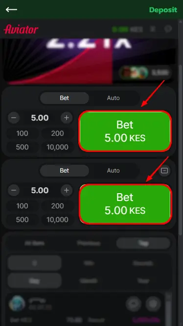 Betfalme Aviator place a bet