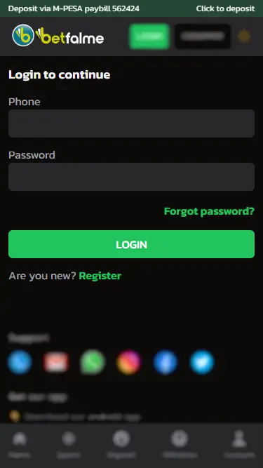 Betfalme Sign In Form