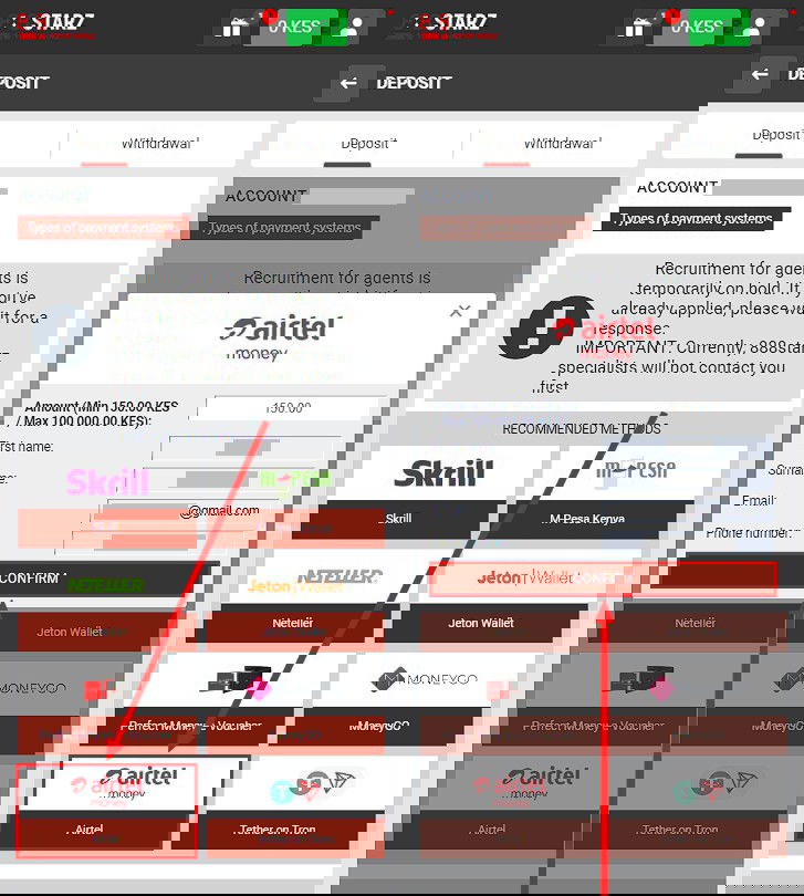 Which betting site allows Airtel money?