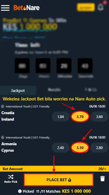 BetNare Jackpot Bets