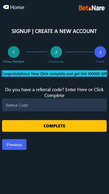 BetNare: The Fourth Step of Registration
