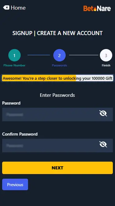 BetNare: The Third Step of Registration