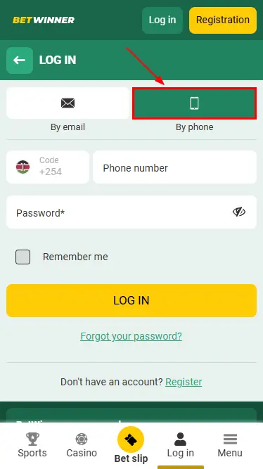 Betwinner Login via Phone