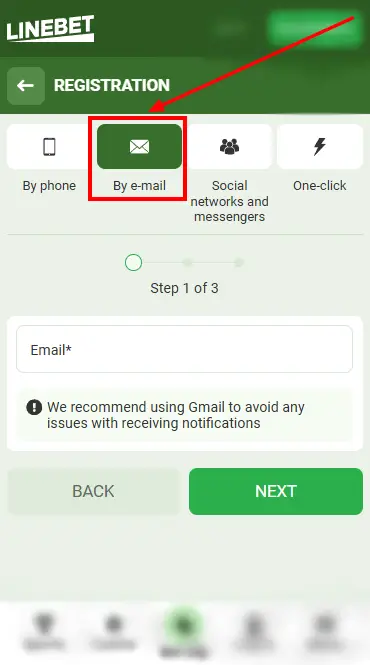 Linebet Aviator Kenya - Registration Form By E-mail