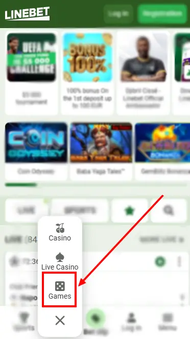 Linebet Aviator Kenya - Casino Games Button