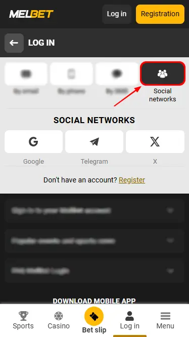 Login by Social Networks