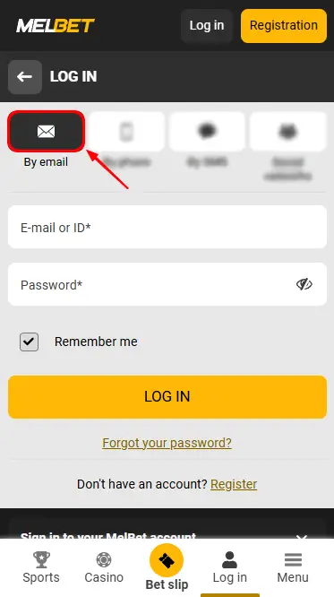 Melbet Kenya Login by E-mail