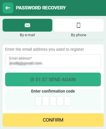 Password Recovery via Email 2