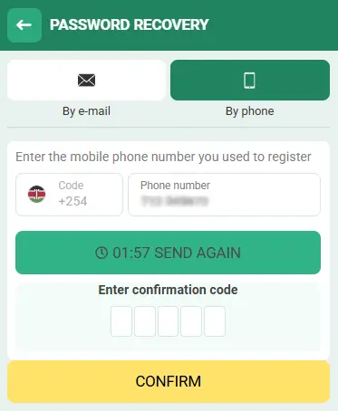 Password Recovery via Phone 2