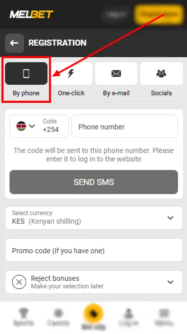 Registration Form By Phone At Melbet