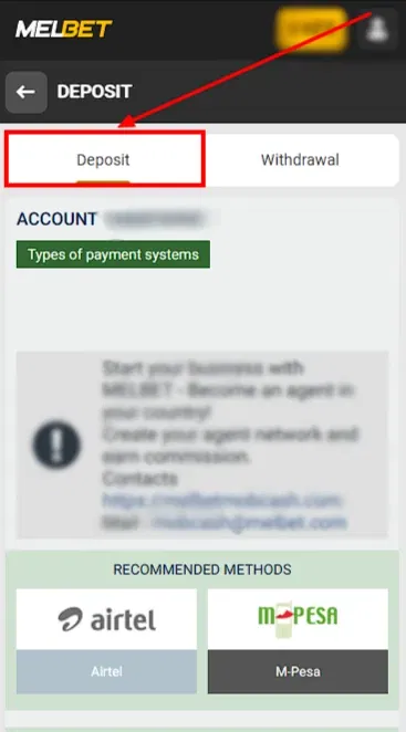 Deposit Page At Melbet