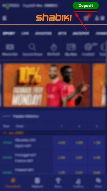 Shabiki Deposit Button