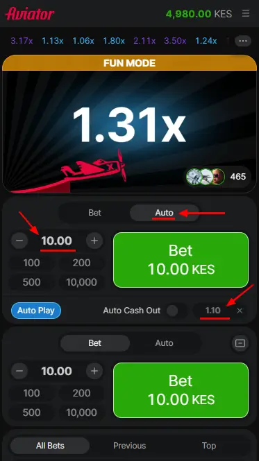 Sportpesa Aviator Auto Betting