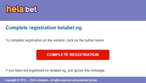 Helabet Email Confirmation