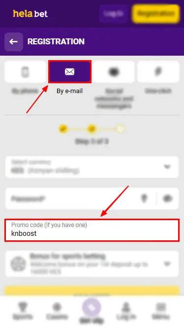 Helabet Promo Code Activation via Email