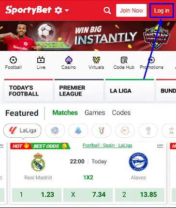 sportybet how to login