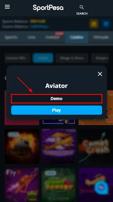 Sportpesa Aviator Demo
