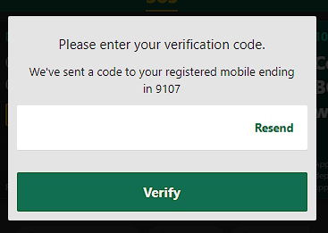 bet365 form for verification code