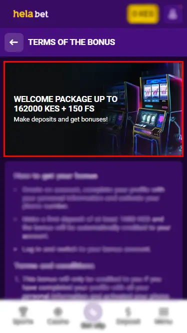 Helabet Casino Welcome Bonus