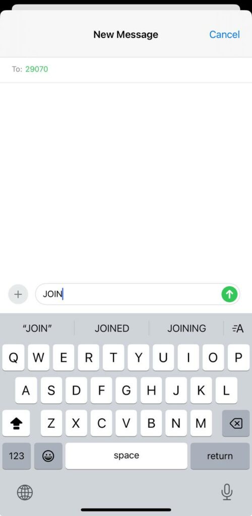 Registration via SMS