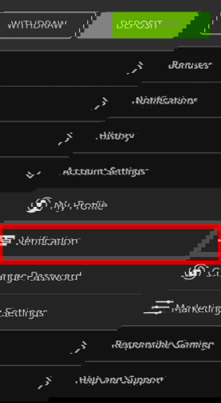 Betsafe verification page