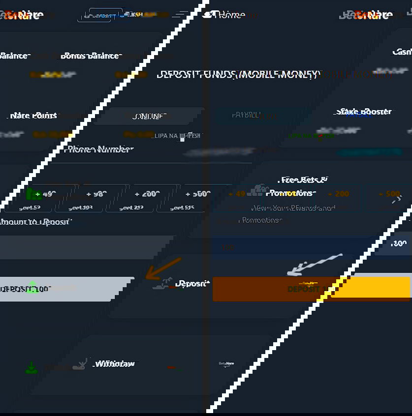 BetNare deposit