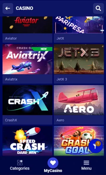 What other crash games can I find on Paripesa?