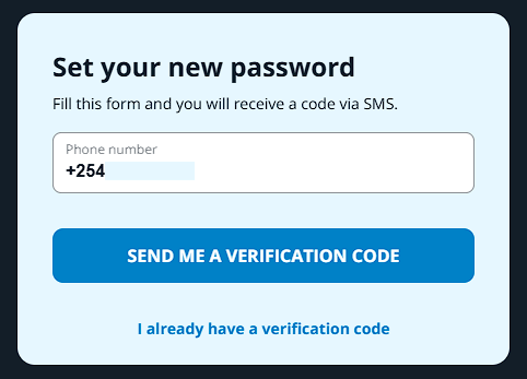 SportPesa Password Recovery