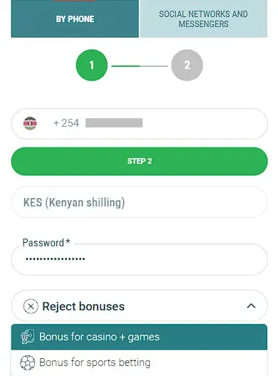 22bet registration via sms