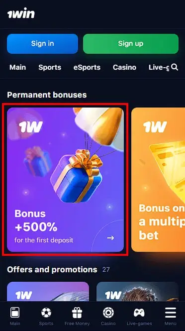 1win Welcome Bonus