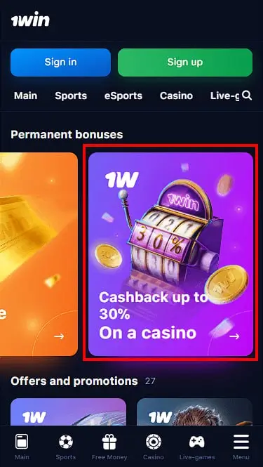 1win Welcome Bonus Casino