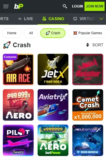 Crash Games At Betpawa Casino