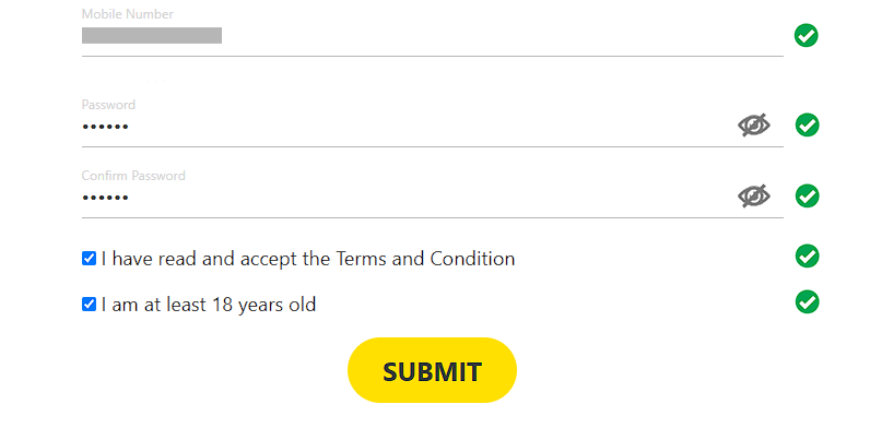 Dafabet Registration Form on the Site