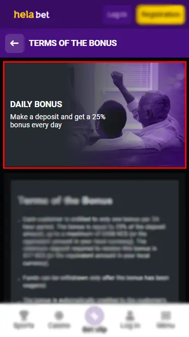 Helabet Daily Bonus