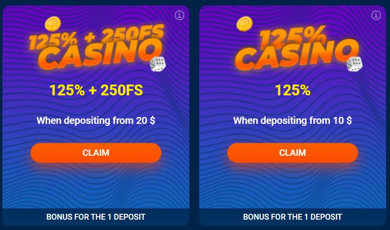 Bonus for registration on Mostbet
