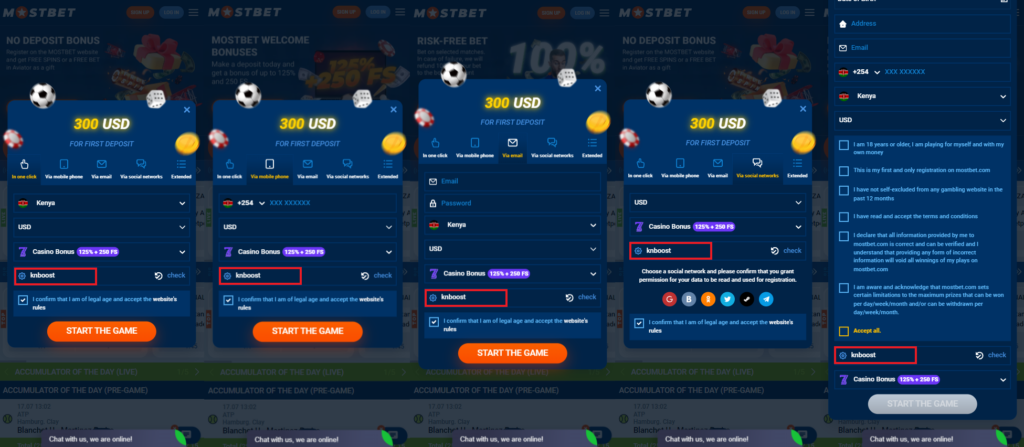 Mostbet bonus code activation during the registration process