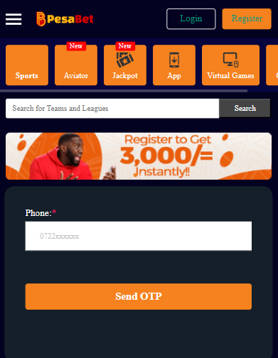 Password recovery on the PesaBet site