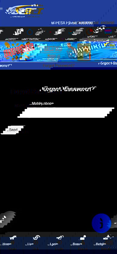 Inbet forgotten password