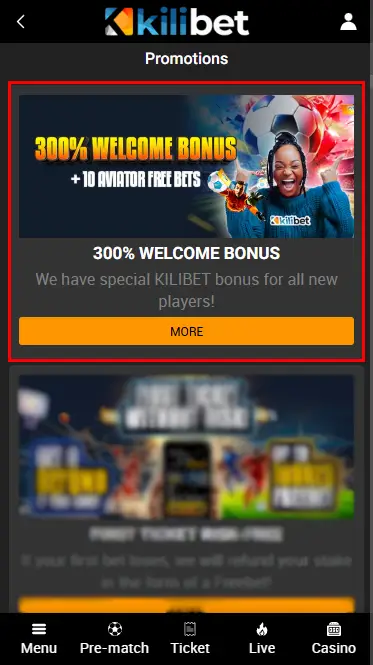 Kilibet Welcome Bonus