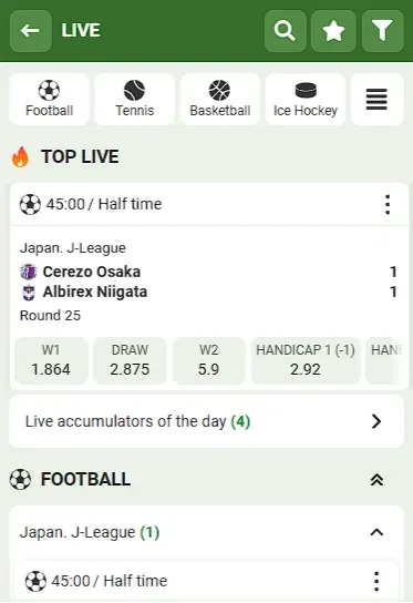 Live betting on Linebet Kenya
