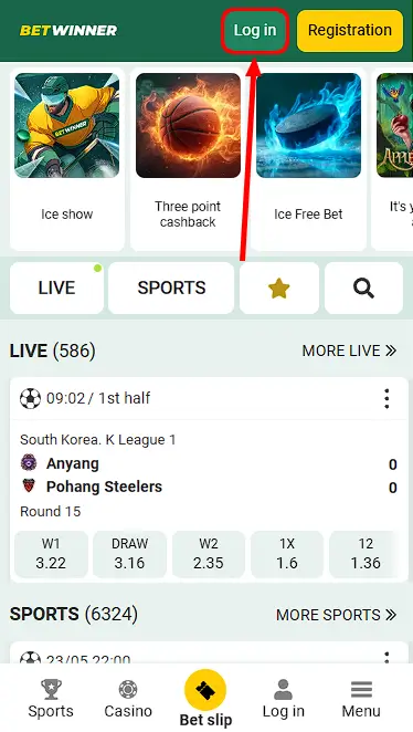 betwinner how to login 