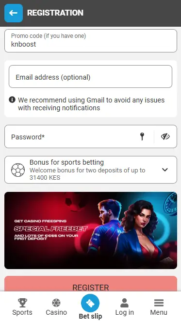 Registration by phone number on Megapari