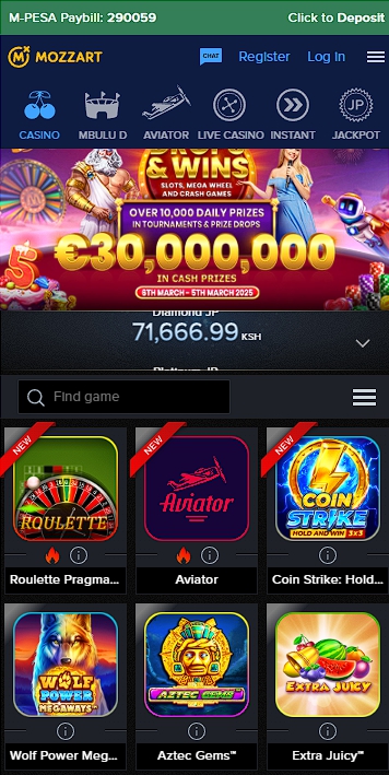 MozzartBet mobile casino