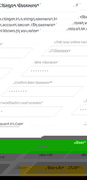 OdiBets Password recovery