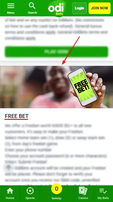 Odibets Freebet on First Deposit